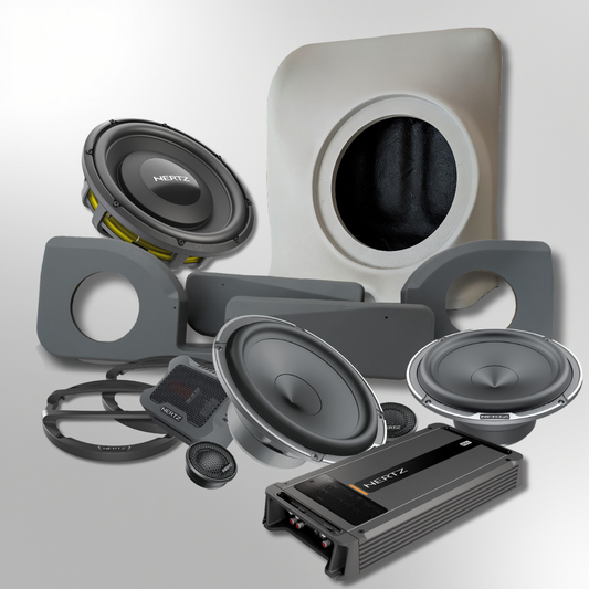 Toyota Land Cruiser 79 Series single Cab Oct 2016 on compatible Hertz Mille stereo and 12" subwoofer