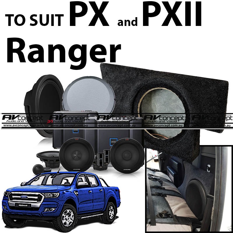Ford PX Ranger Stereo Upgrade Clean and linear System with 12" Sub AV